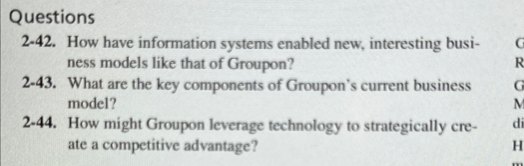  Questions 2-42. How have information systems enabled new, interesting business models