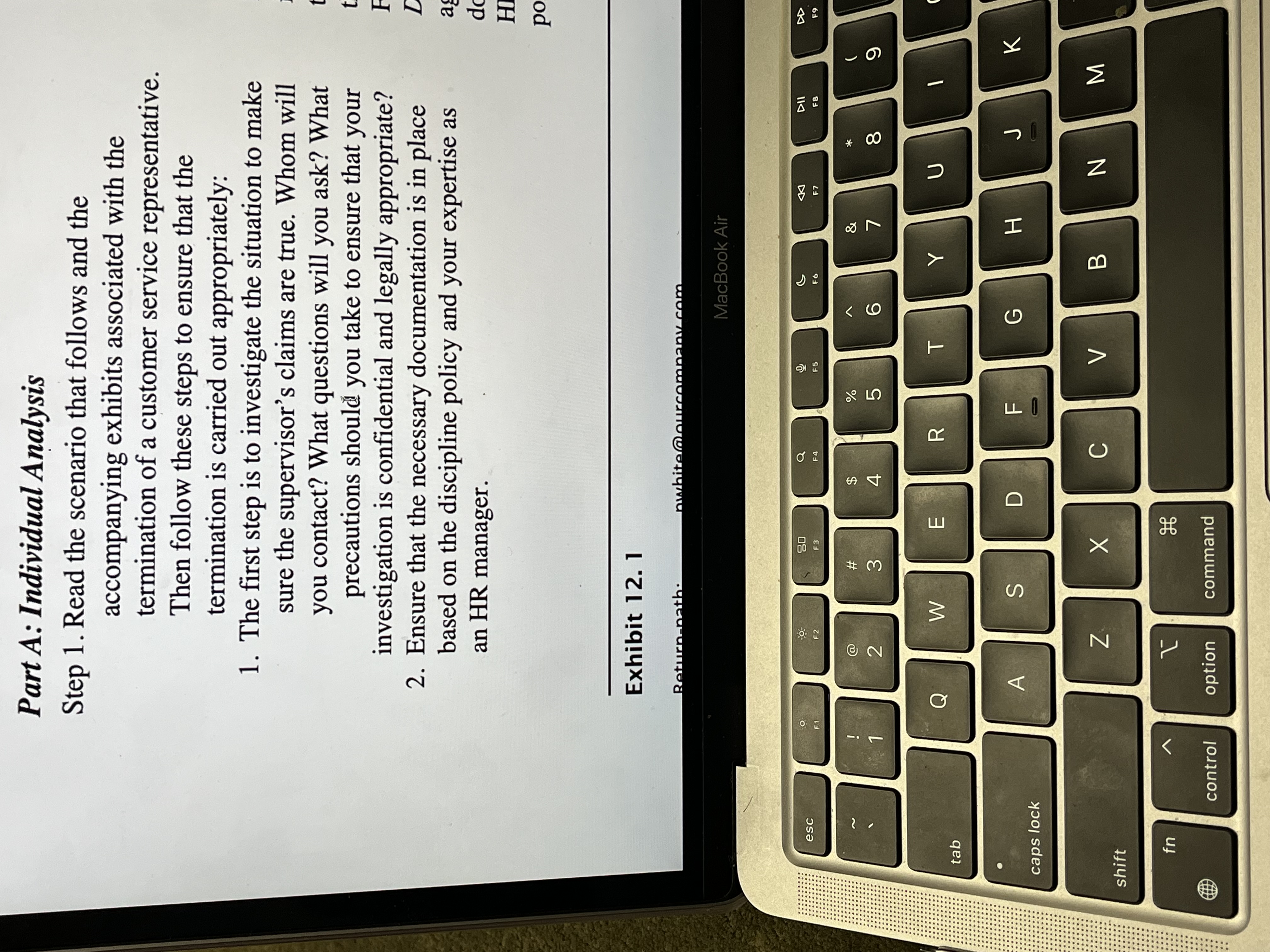  Part A: Individual Analysis Step 1. Read the scenario that follows