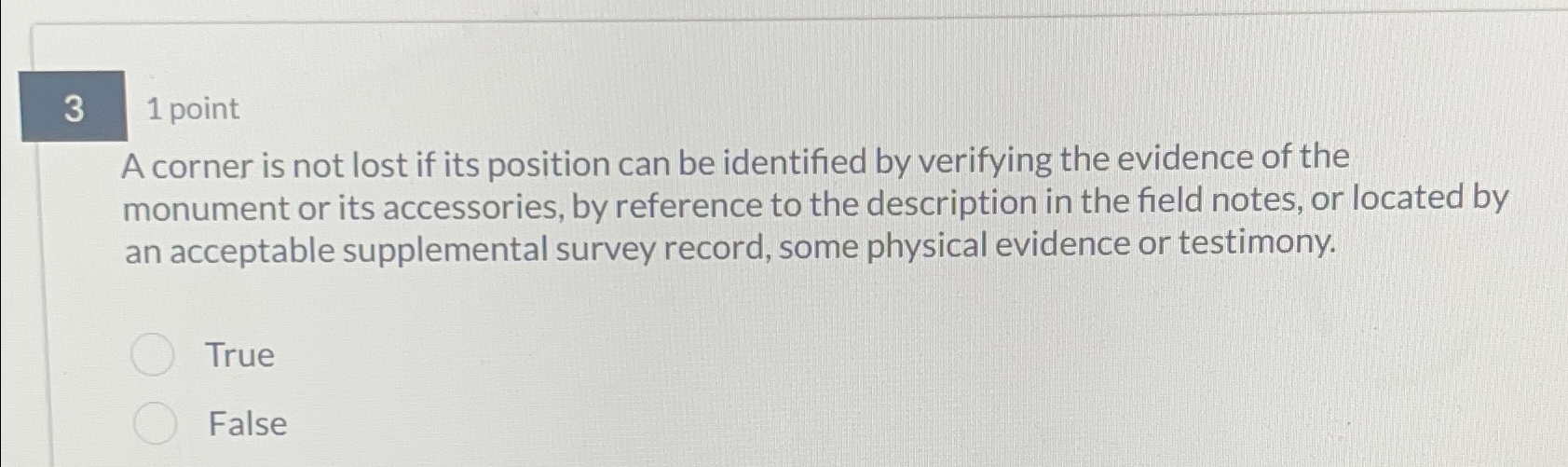  3 1 point A corner is not lost if its position