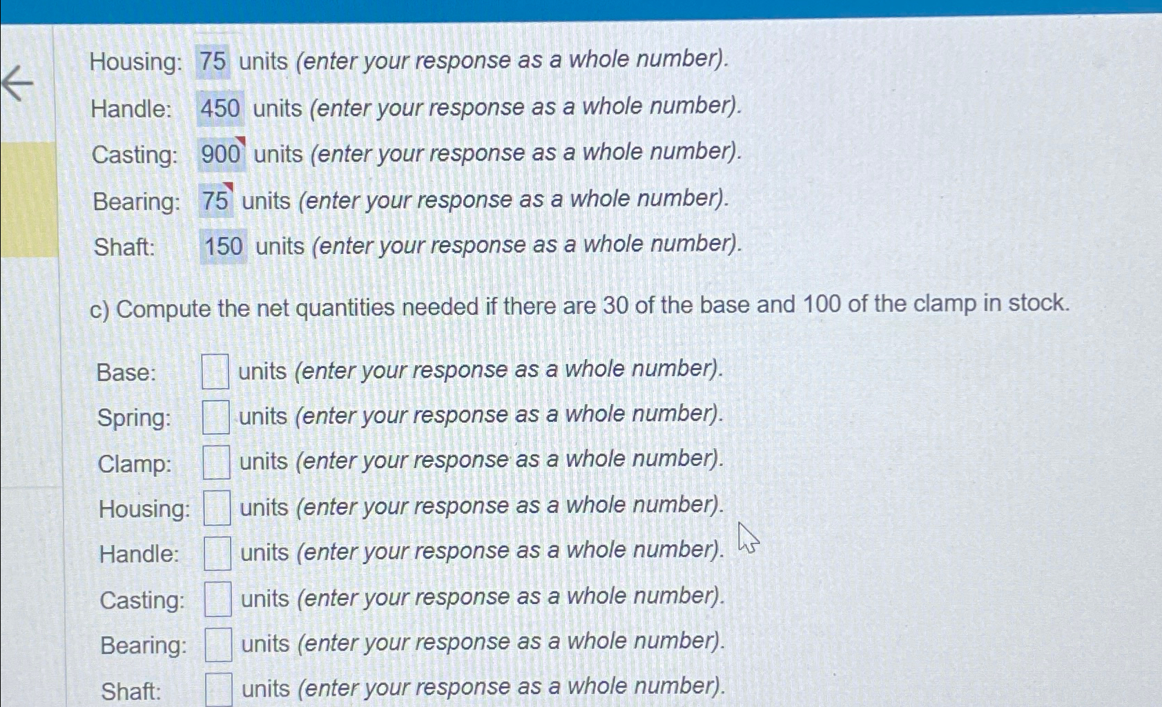  Housing: 75 units (enter your response as a whole number). Handle: