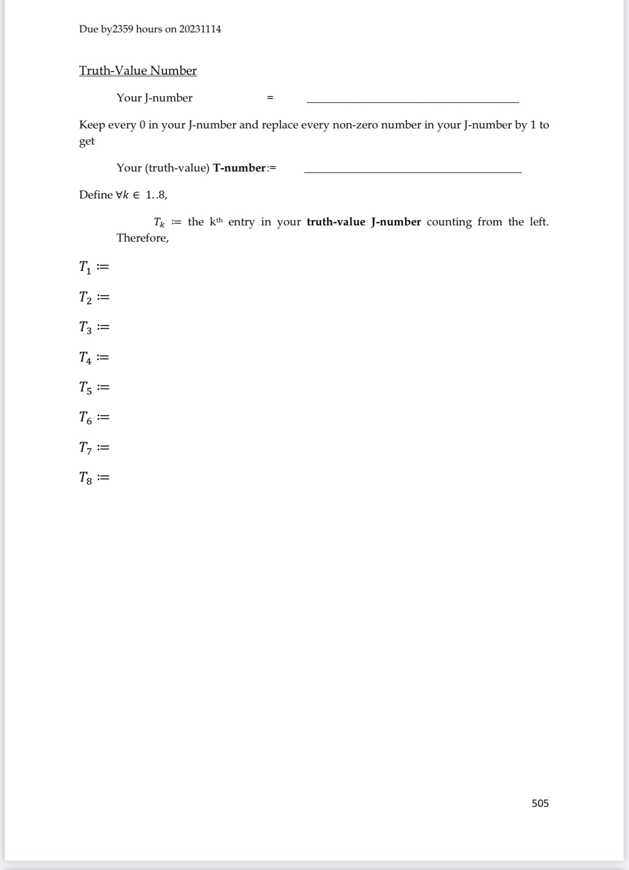 row, fill in the I-values. (1) In the third row, use the