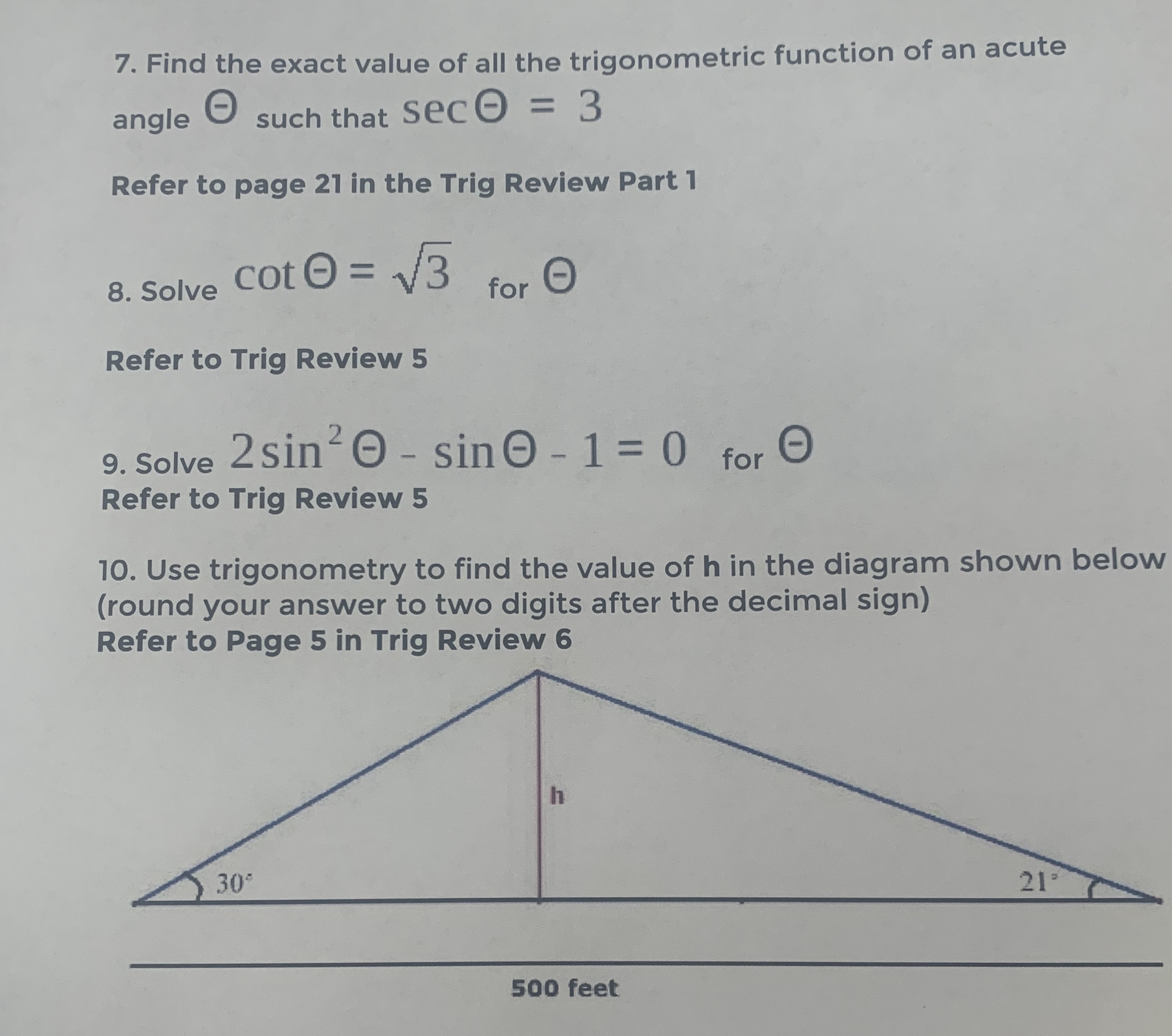 Please help me with these practice problems. Show all work so I