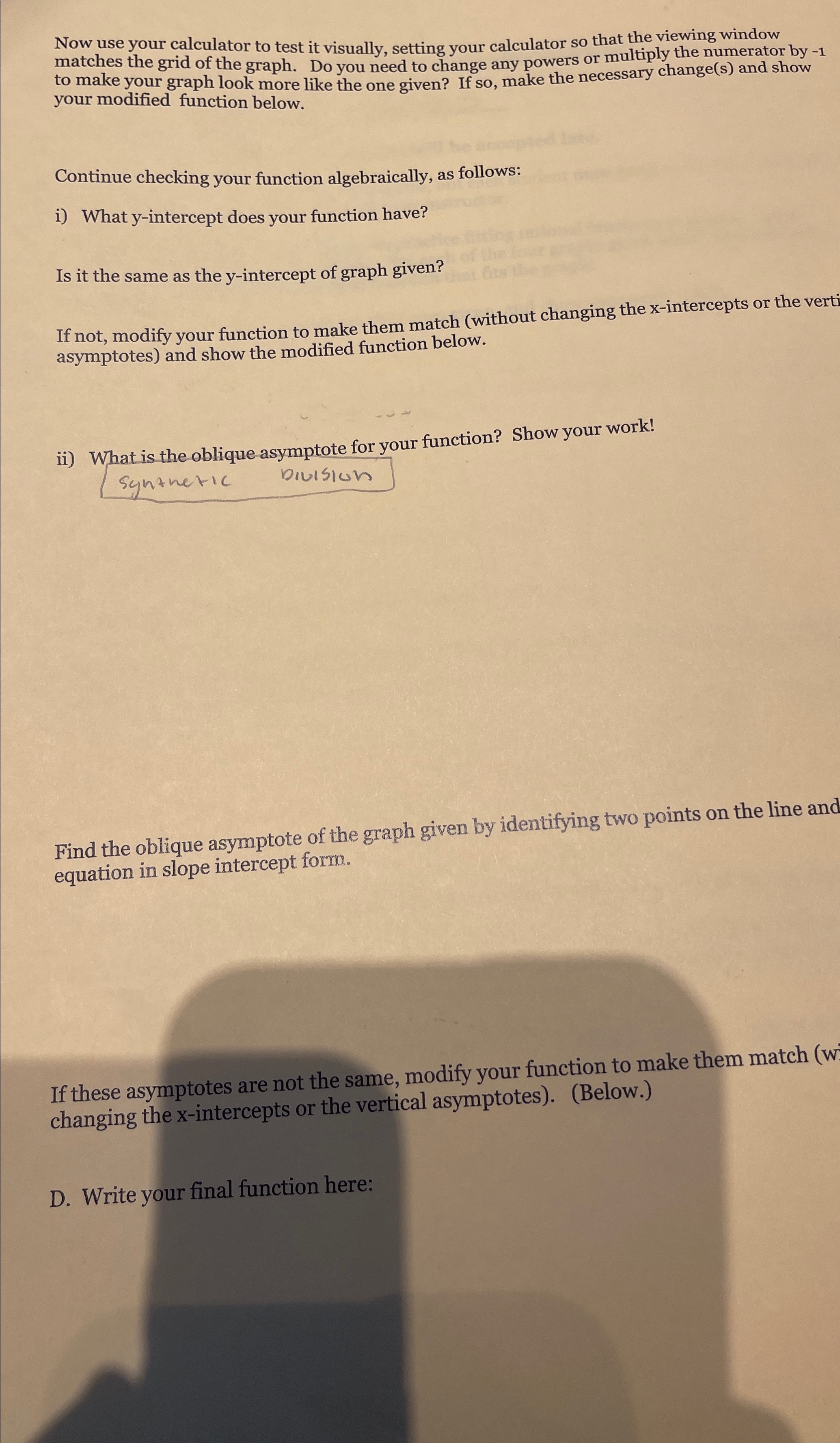 This goes with the graph please help me also find the final