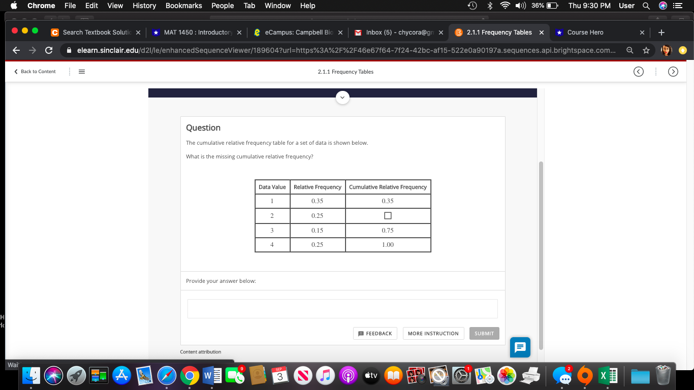 find the missing frequency Chrome File Edit View History Bookmarks People Tab