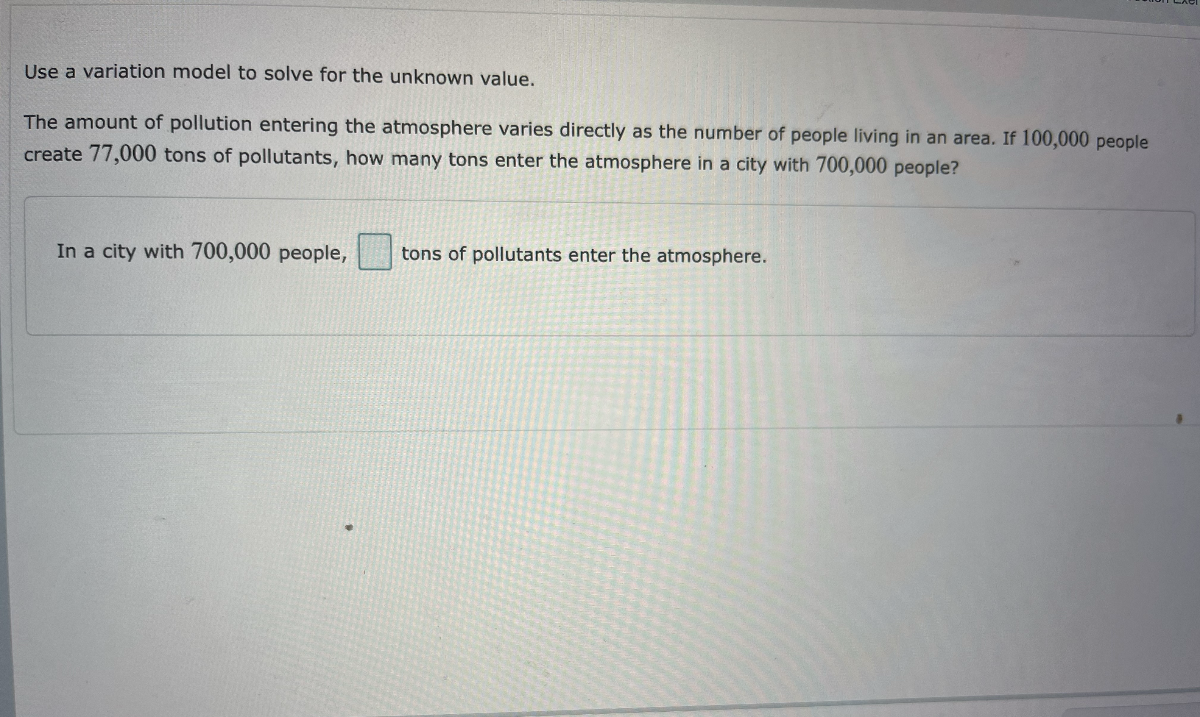 unknown value. Round answers to the nearest whole number. The area of