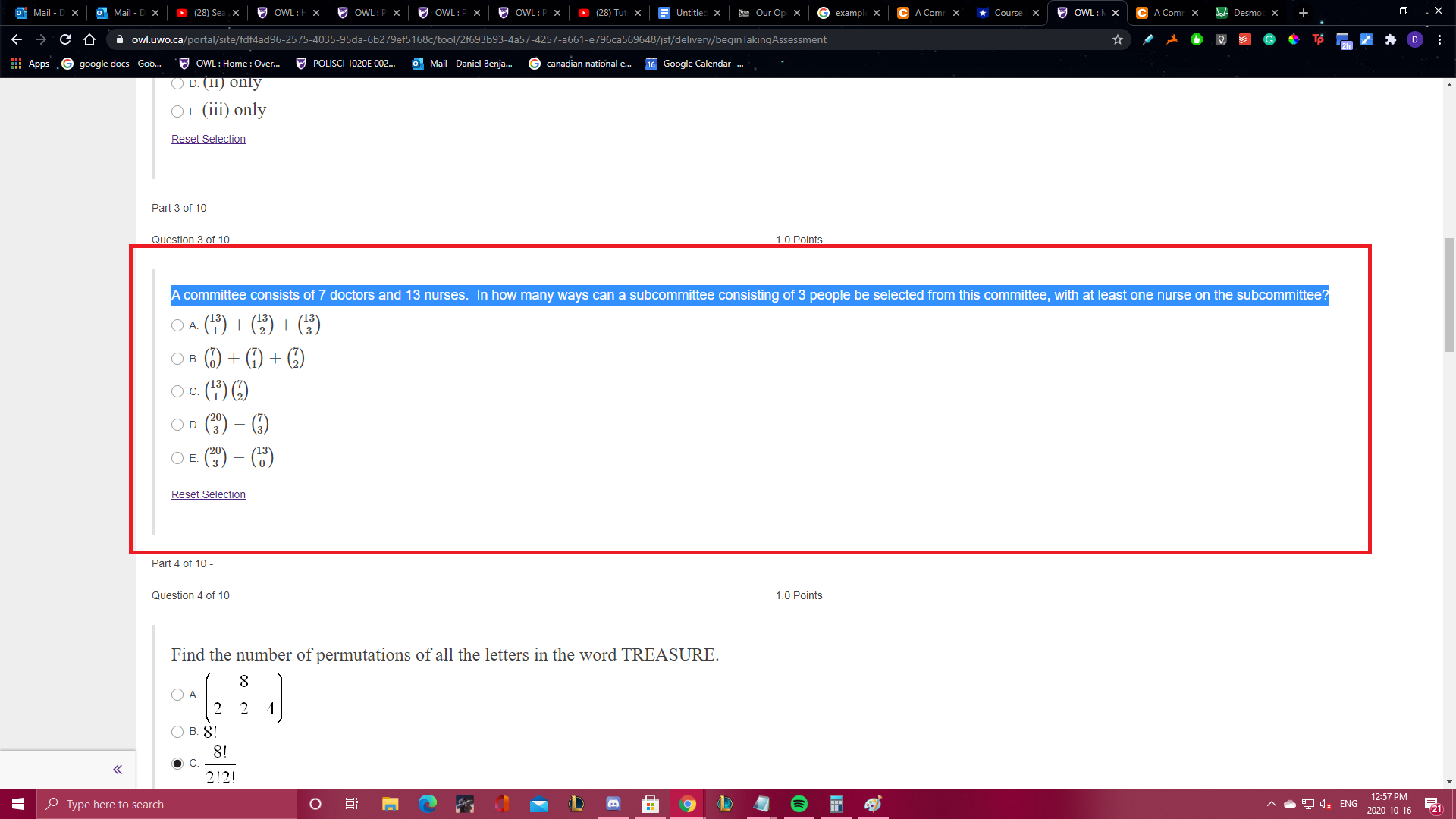 Question listed below Mail - D X 0 Mail - D X