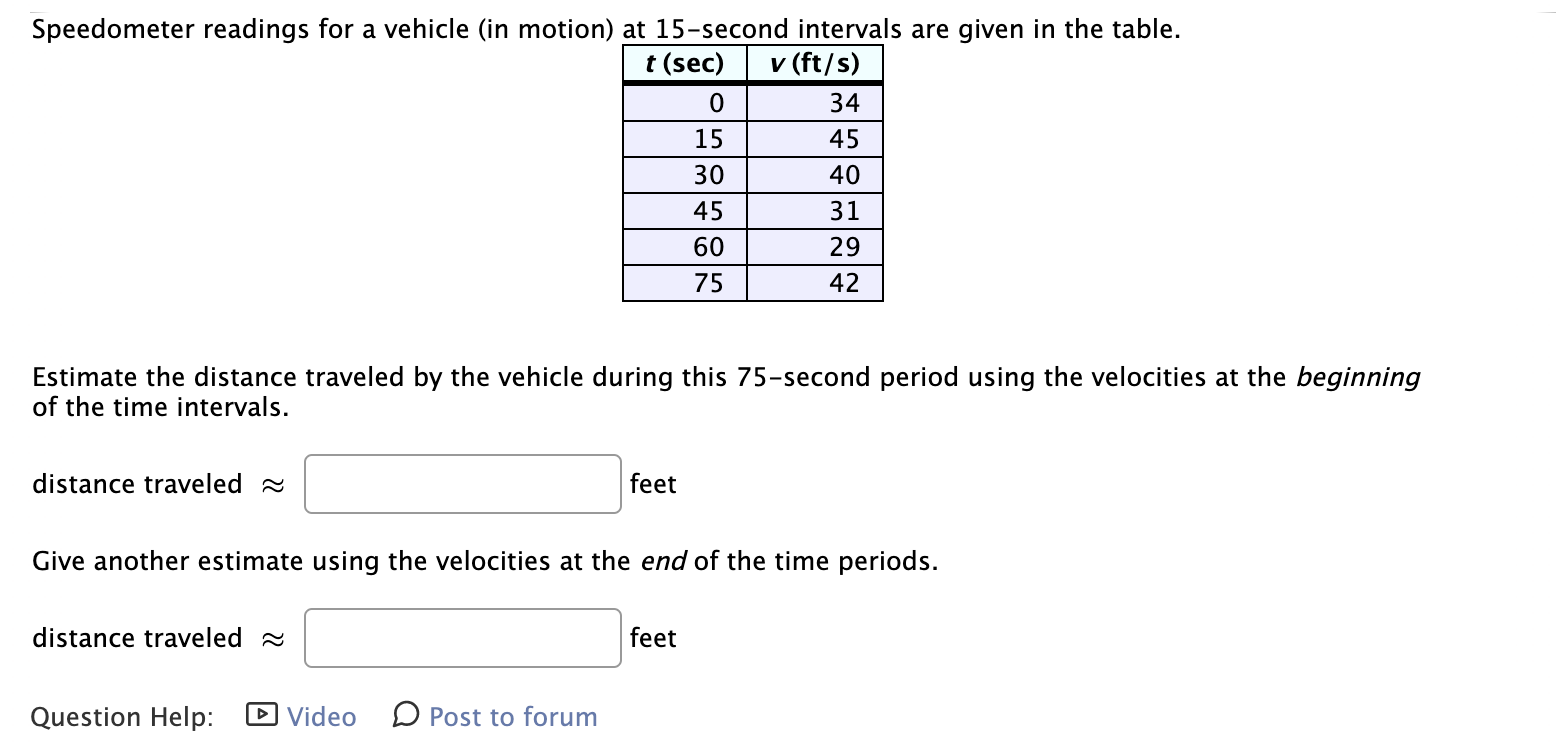 Please help with this question Speedometer readings for a vehicle (in motion)