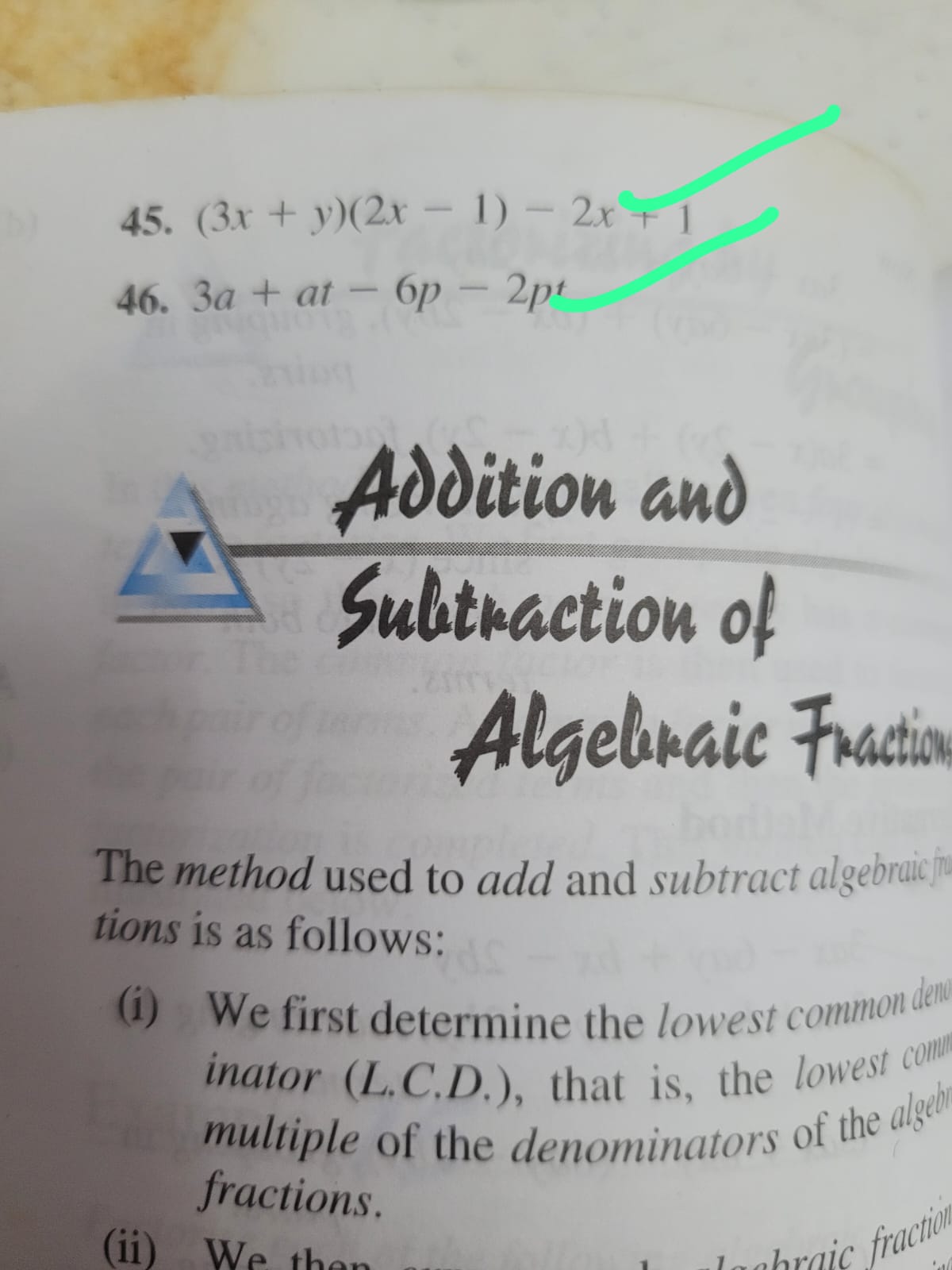 each of the following alge- braic expressions: 26. 4pqx - 4q -