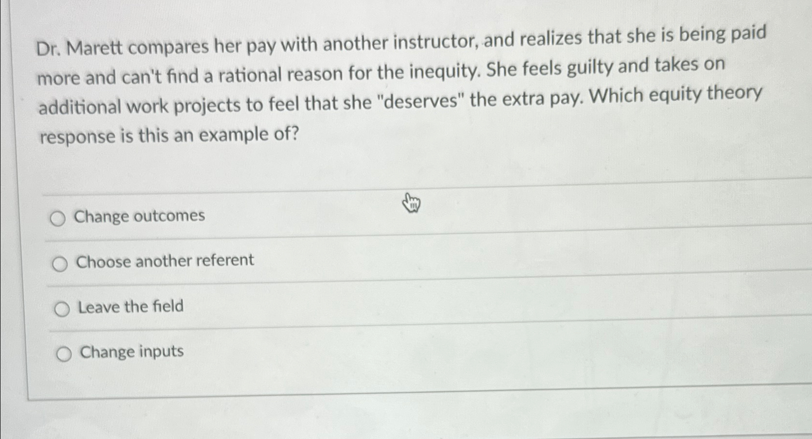  Dr. Marett compares her pay with another instructor, and realizes that