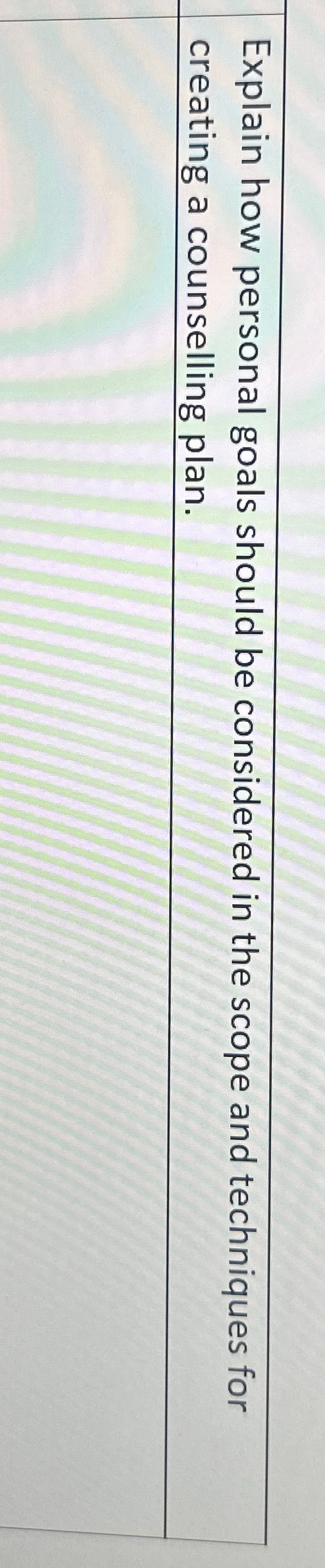  Explain how personal goals should be considered in the scope and