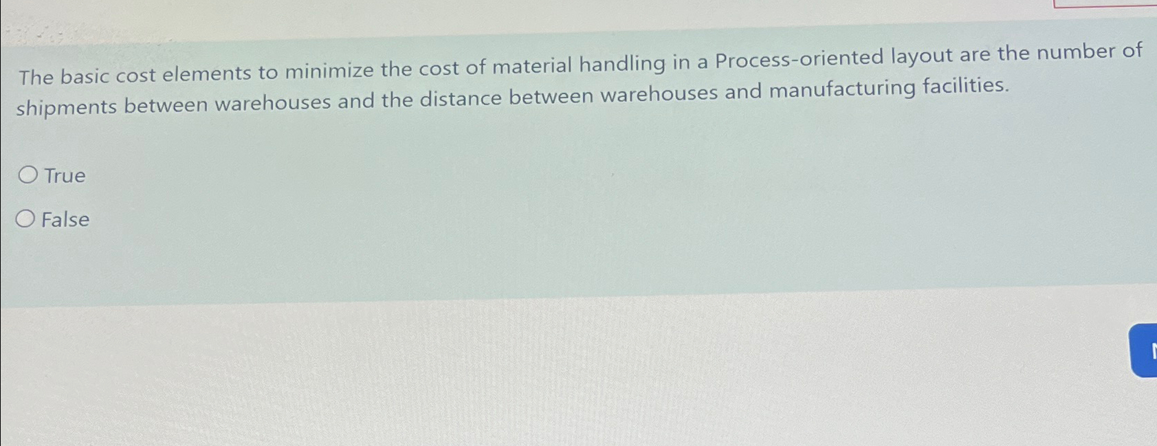  The basic cost elements to minimize the cost of material handling
