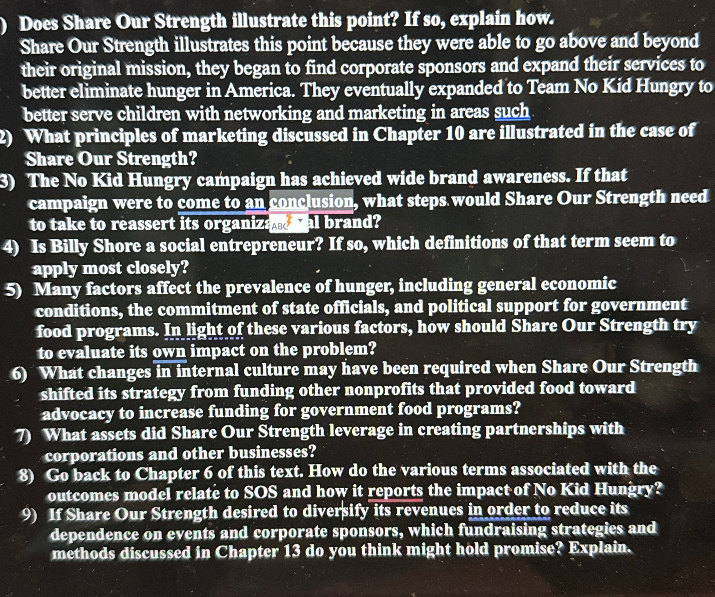  Does Share Our Strength illustrate this point? If so, explain how.