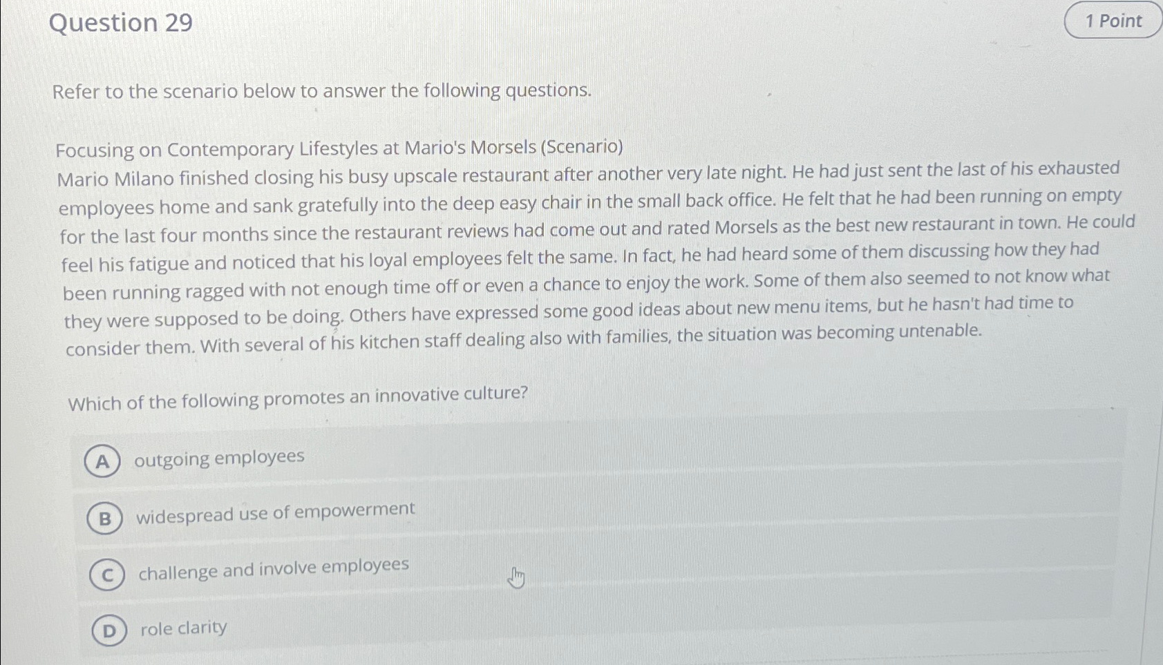  Question 29 Refer to the scenario below to answer the following