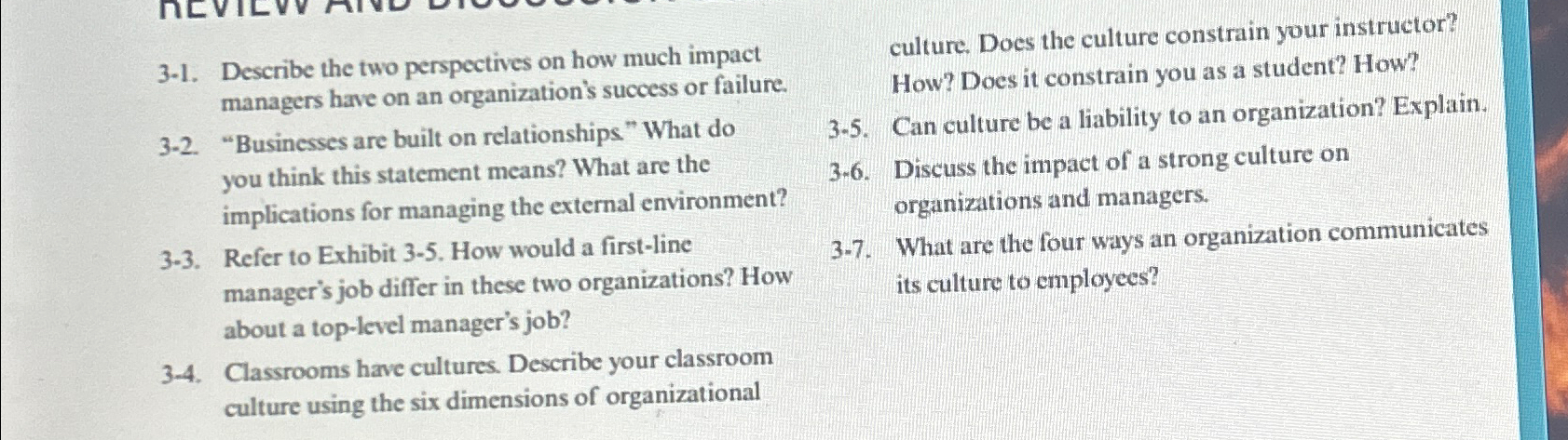  3-1. Describe the two perspectives on how much impact managers have