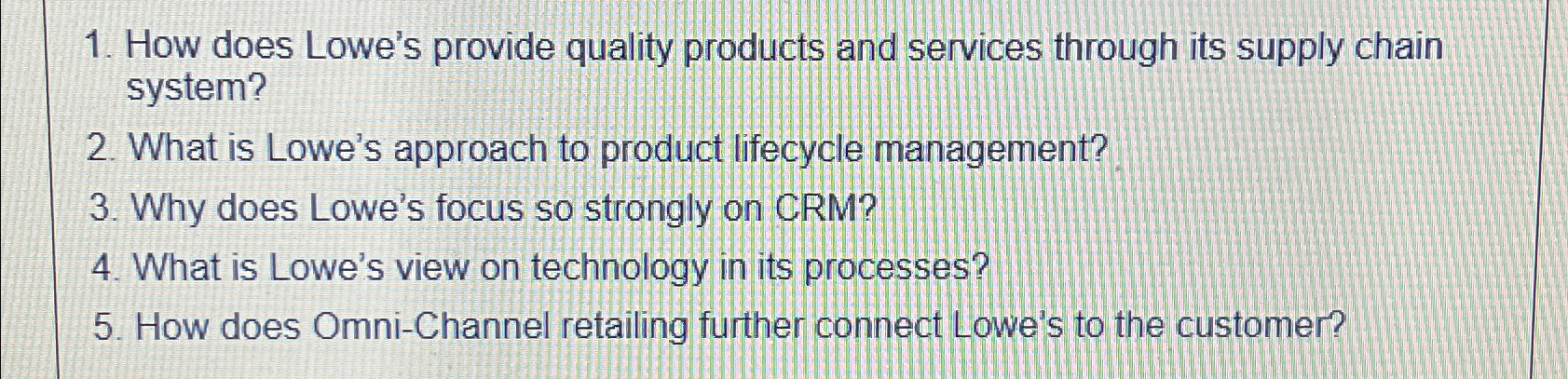  How does Lowe's provide quality products and services through its supply