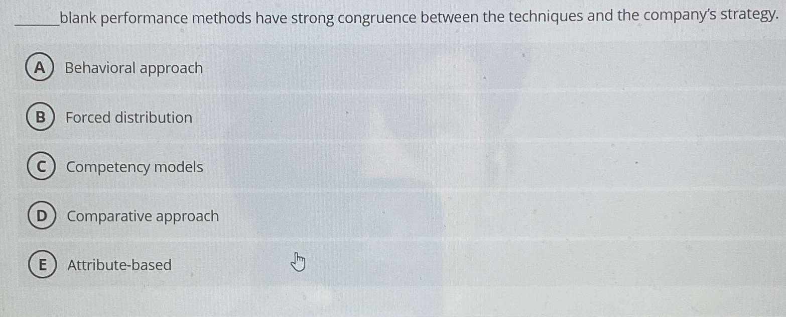  blank performance methods have strong congruence between the techniques and the