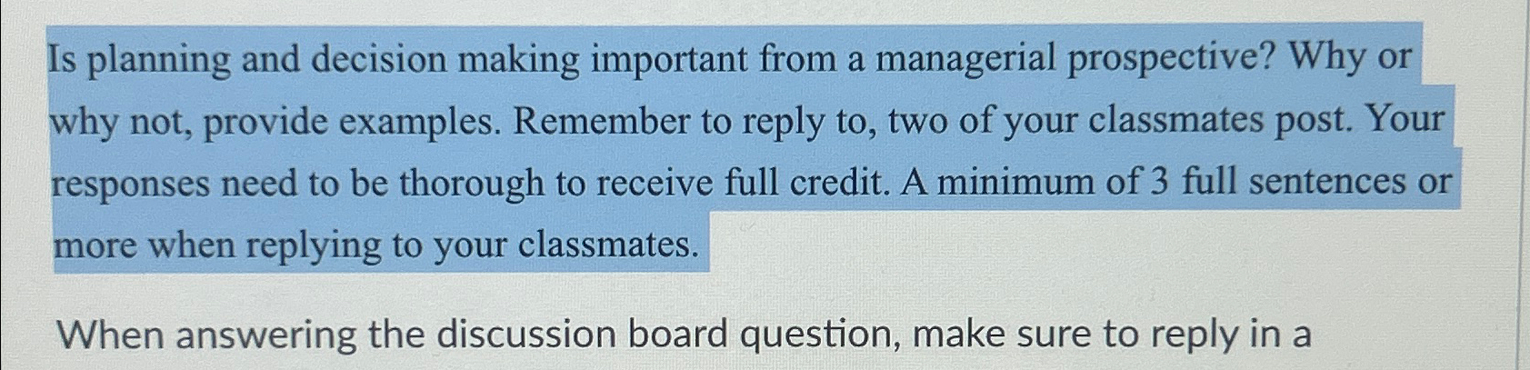  Is planning and decision making important from a managerial prospective? Why
