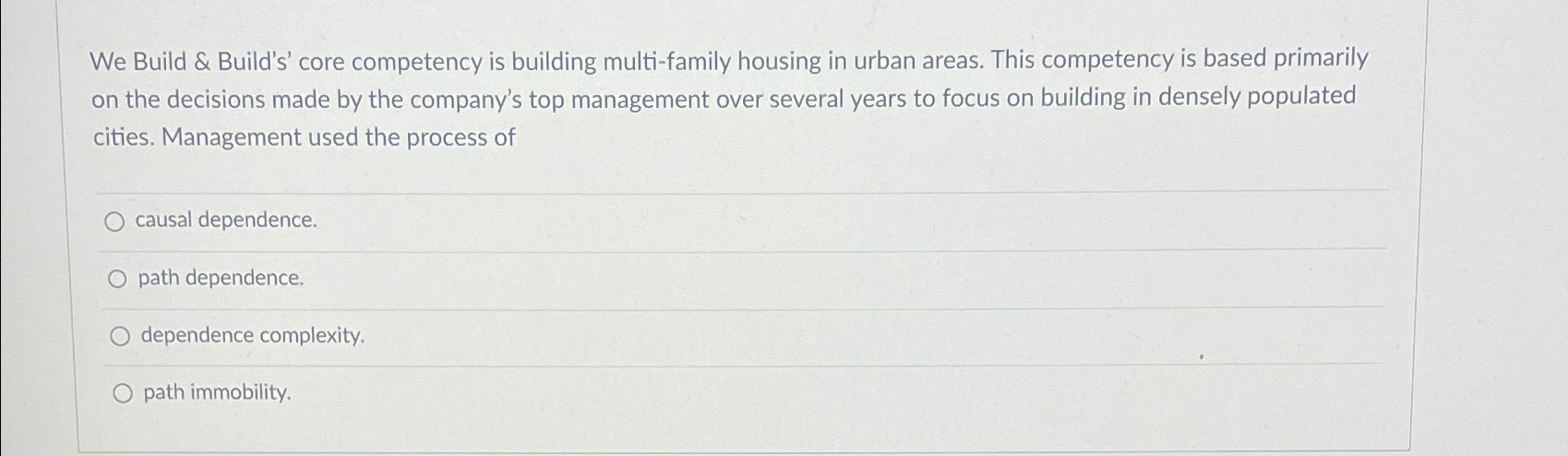  We Build & Build's' core competency is building multi-family housing in
