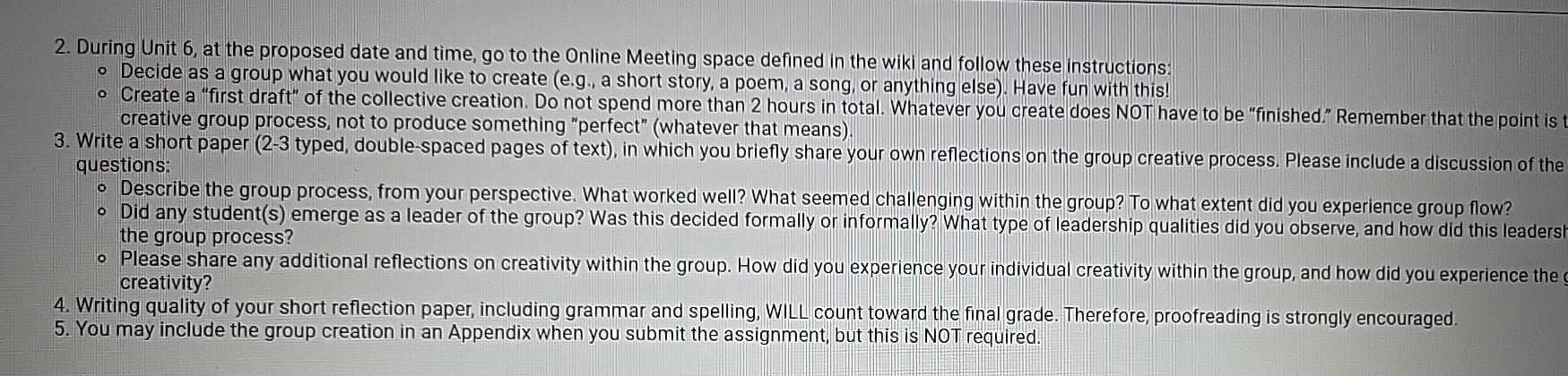  During Unit 6, at the proposed date and time, go to