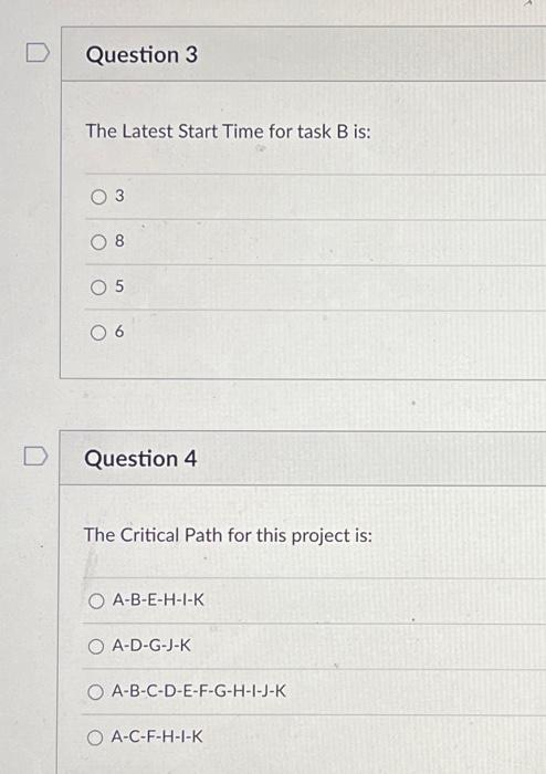 A-B-C-D-E-F-G-H-I-J-K A-C-F-H-I-K What is the expected completion time for the project? 28.83