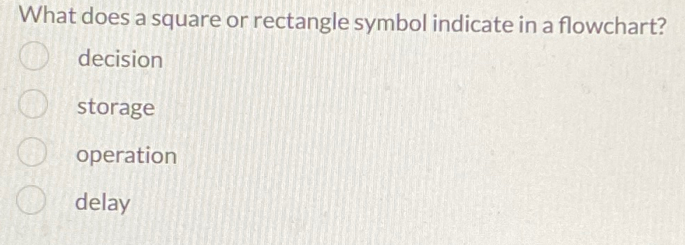  What does a square or rectangle symbol indicate in a flowchart?