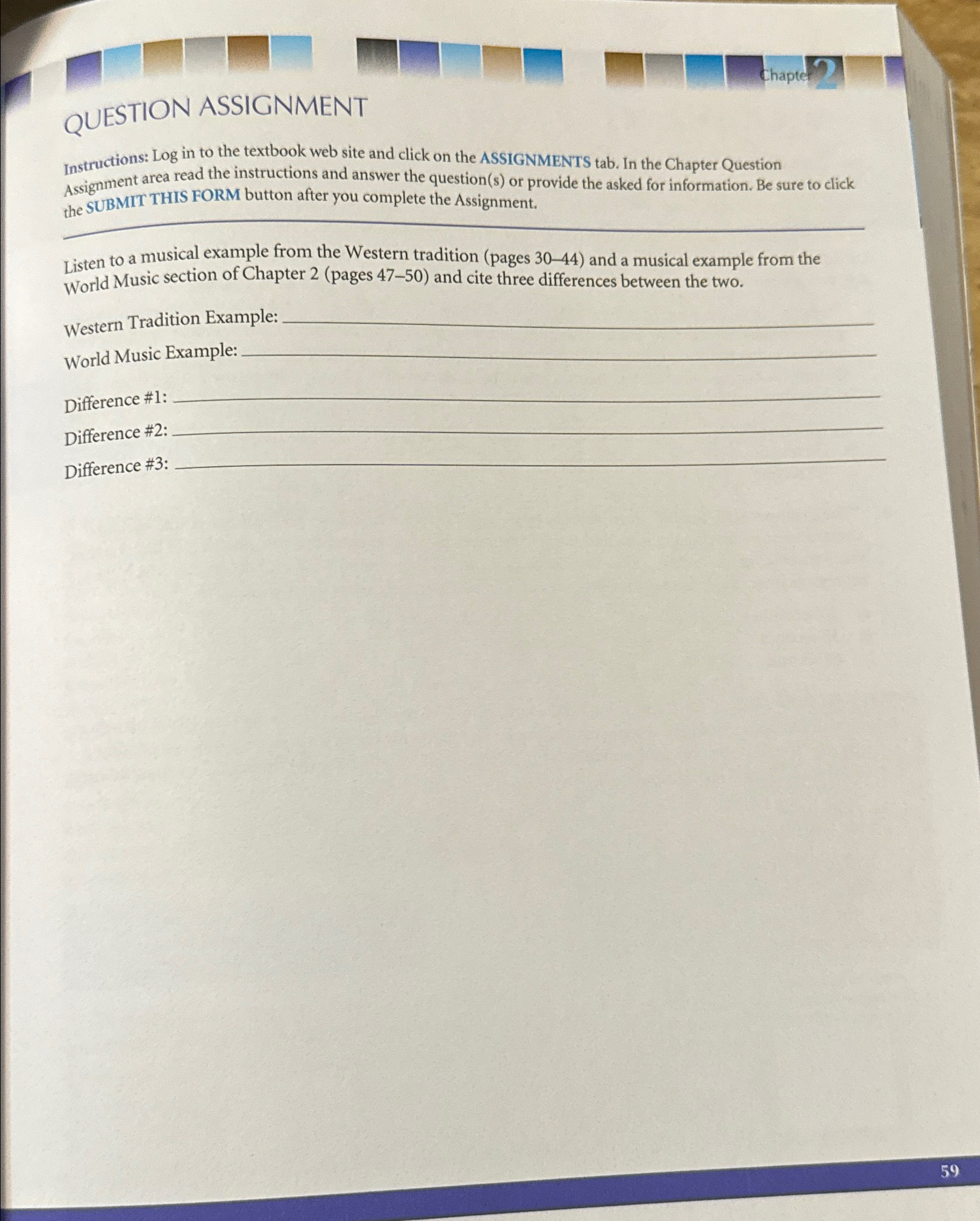  chapte QUESTION ASSIGNMENT Instructions: Log in to the textbook web site