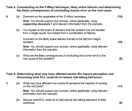 Task 4: Commenting on the 5 Whys technique, likely active failures