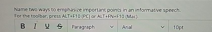  Name two ways to emphasize important points in an informative speech.