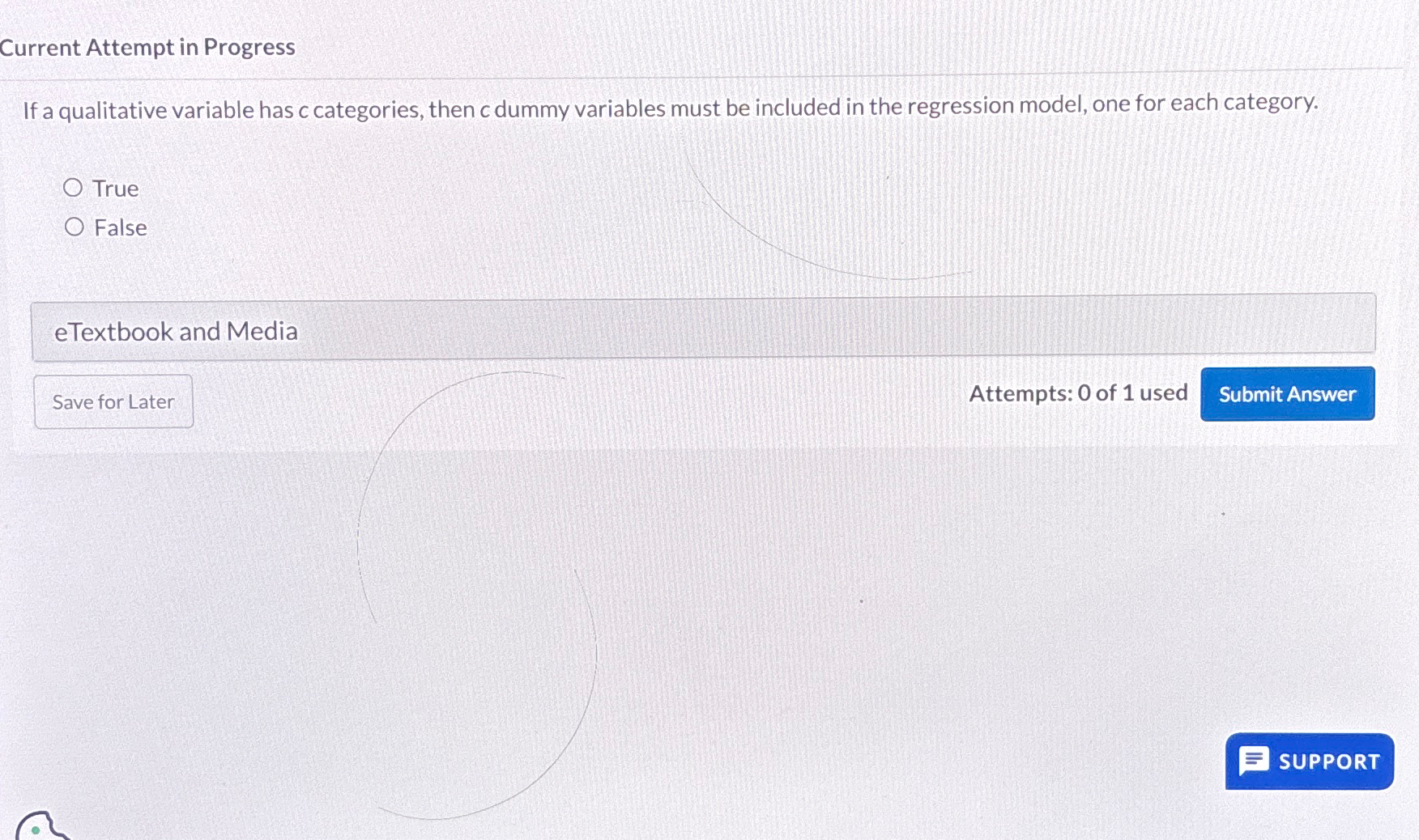  Current Attempt in Progress If a qualitative variable has c categories,