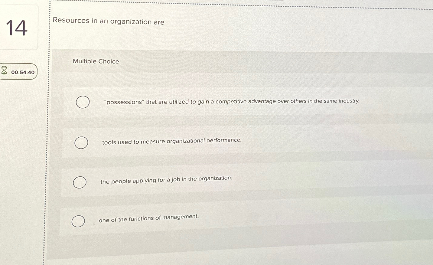  14 00:54:40 Multiple Choice "possessions" that are utilized to gain a
