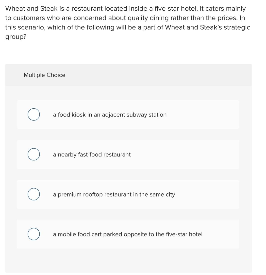  Wheat and Steak is a restaurant located inside a five-star hotel.