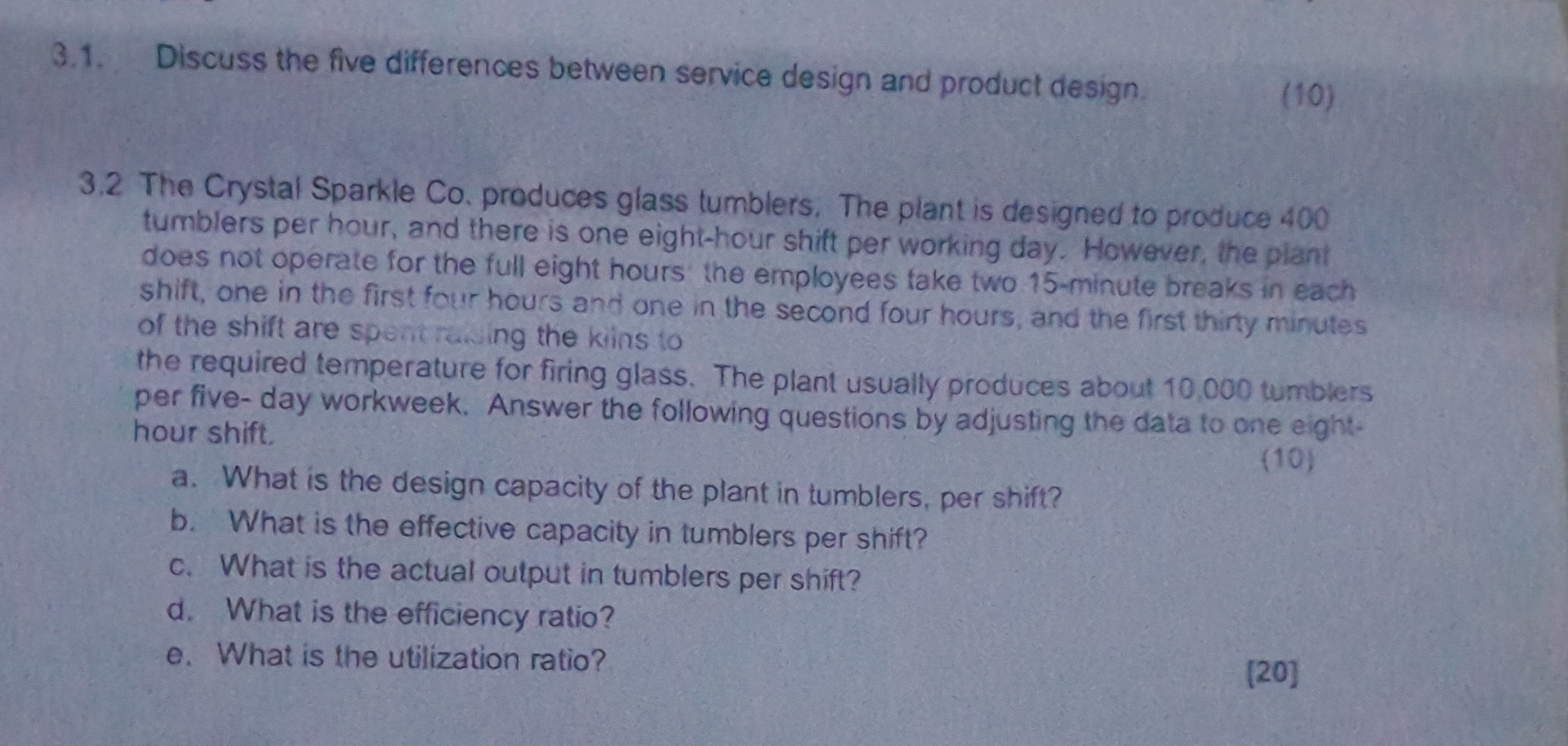  3.1. Discuss the five differences between service design and product design.