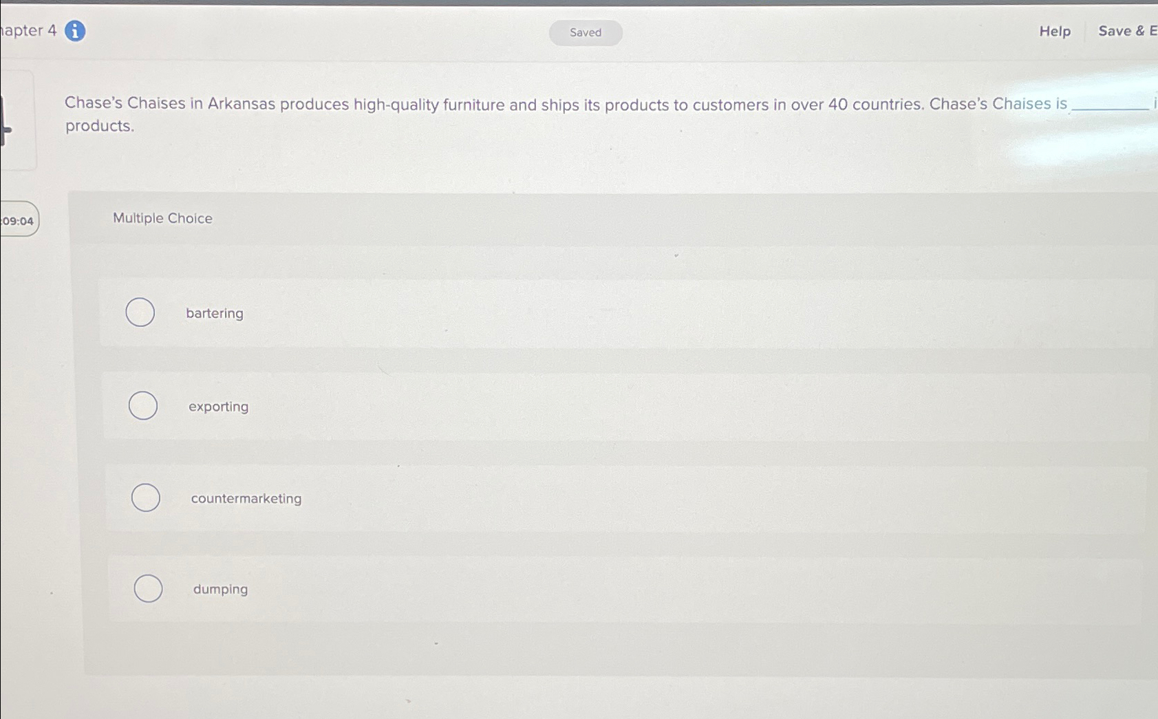  lapter 4(i) Help Save & E Chase's Chaises in Arkansas produces