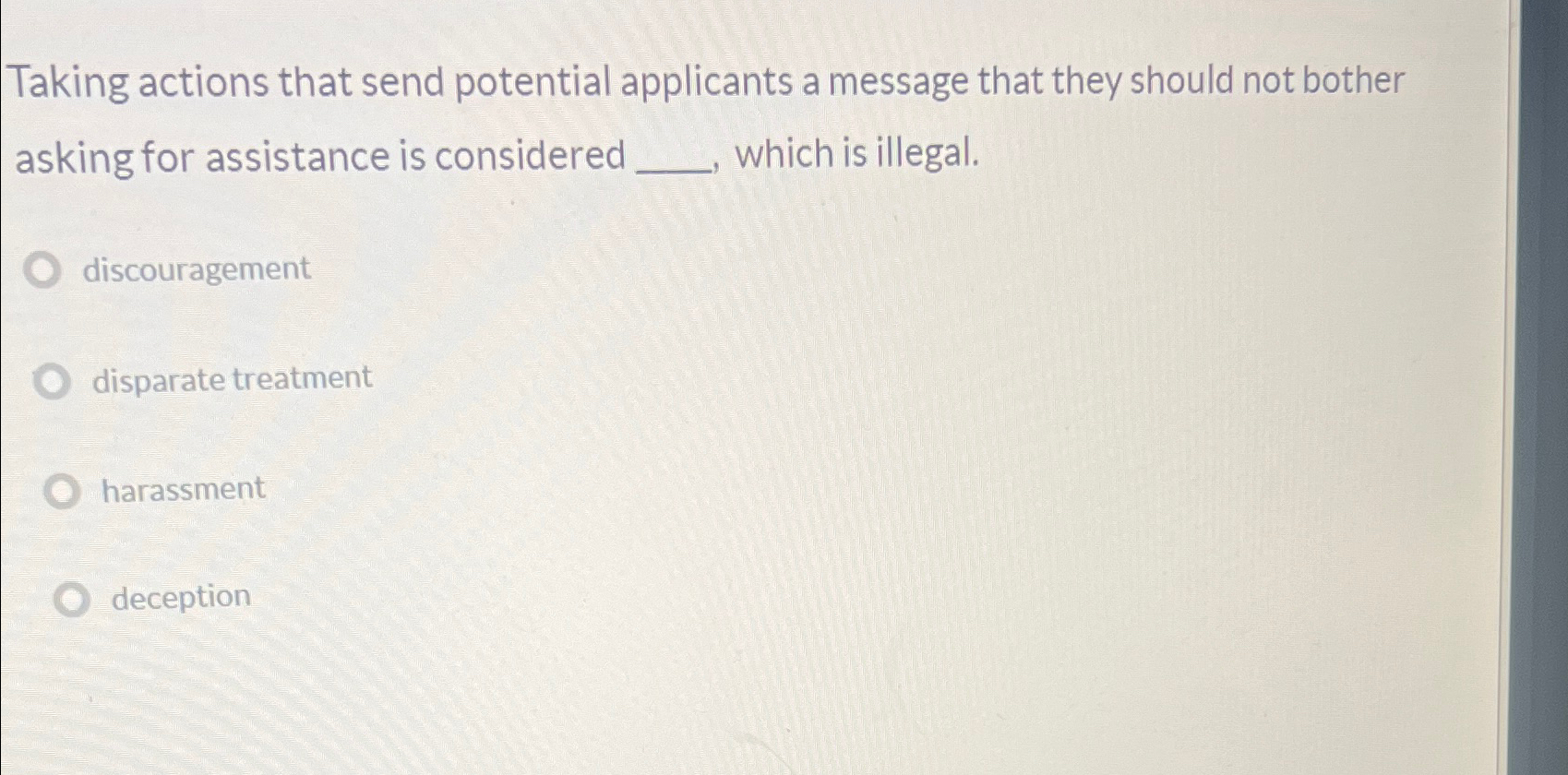  Taking actions that send potential applicants a message that they should