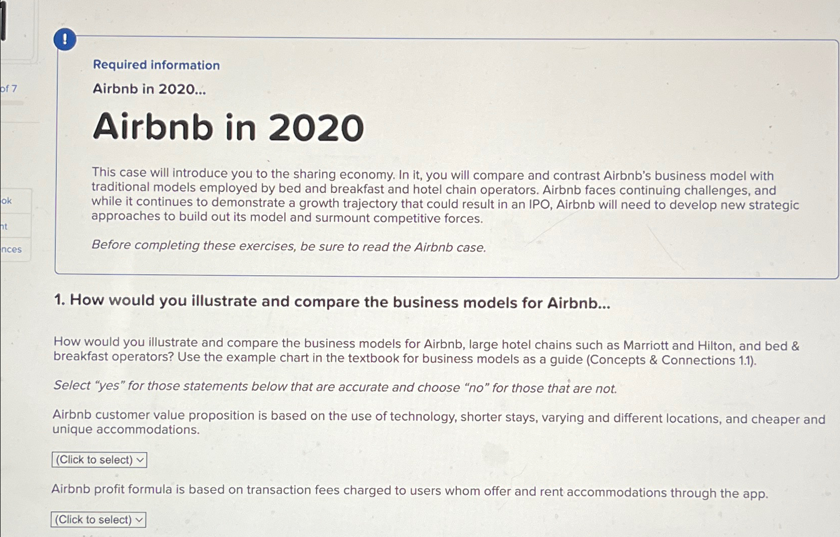  ! Required information Airbnb in 2020... Airbnb in 2020 This case