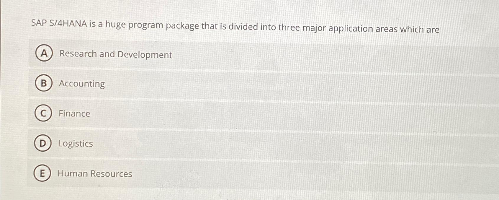  SAP S/4HANA is a huge program package that is divided into