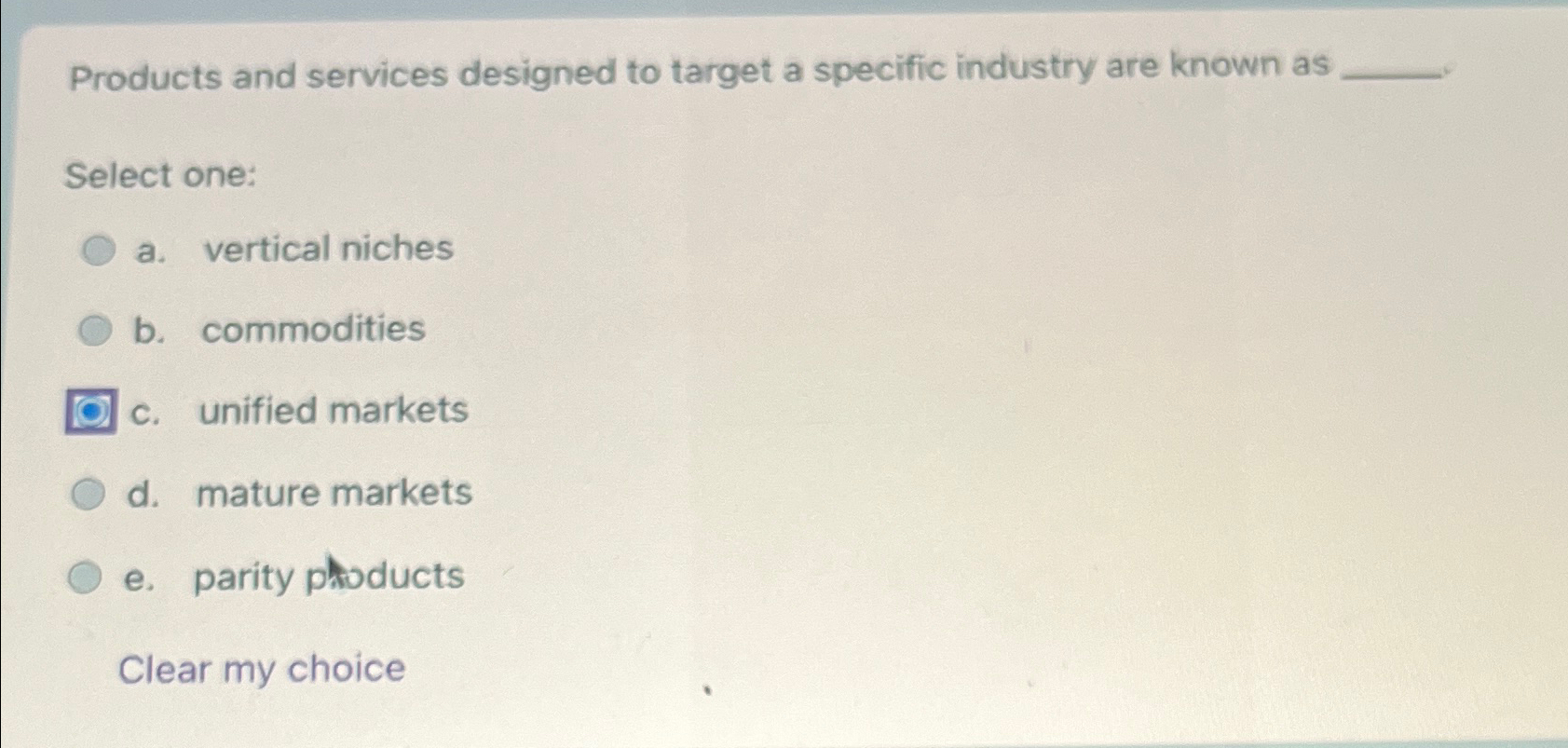  Products and services designed to target a specific industry are known