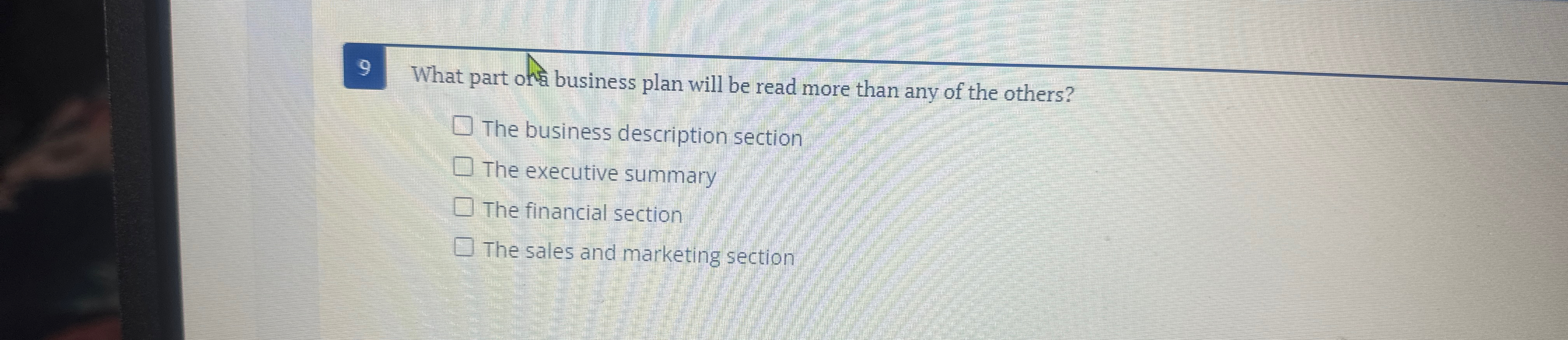  What part on business plan will be read more than any