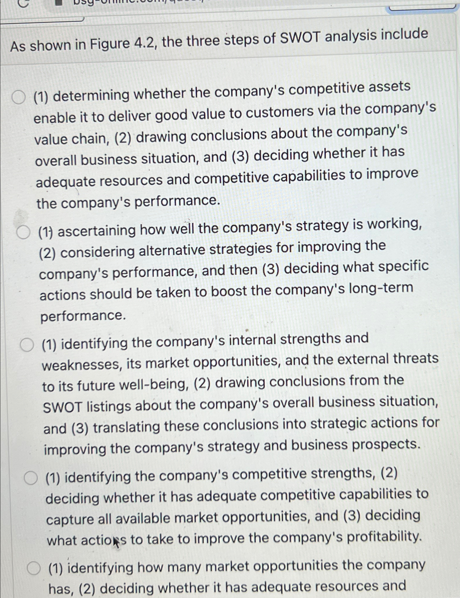 As shown in Figure 4.2, the three steps of SWOT analysis