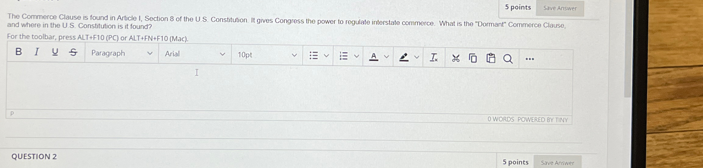  5 points The Commerce Clause is found in Article I, Section