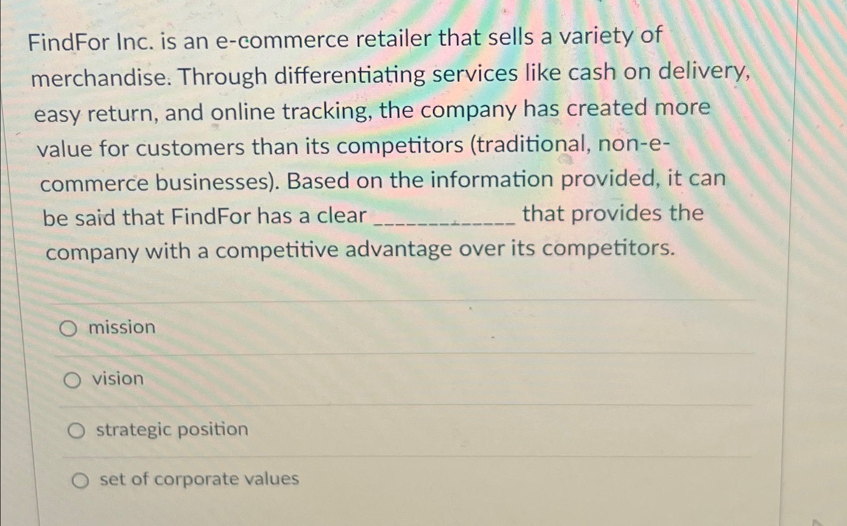  FindFor Inc. is an e-commerce retailer that sells a variety of