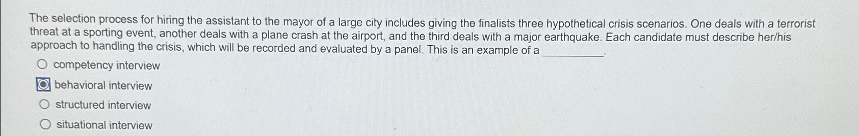  The selection process for hiring the assistant to the mayor of