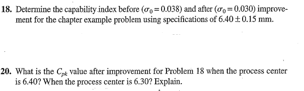  What is the Cpk value after improvement for Problem 18 when