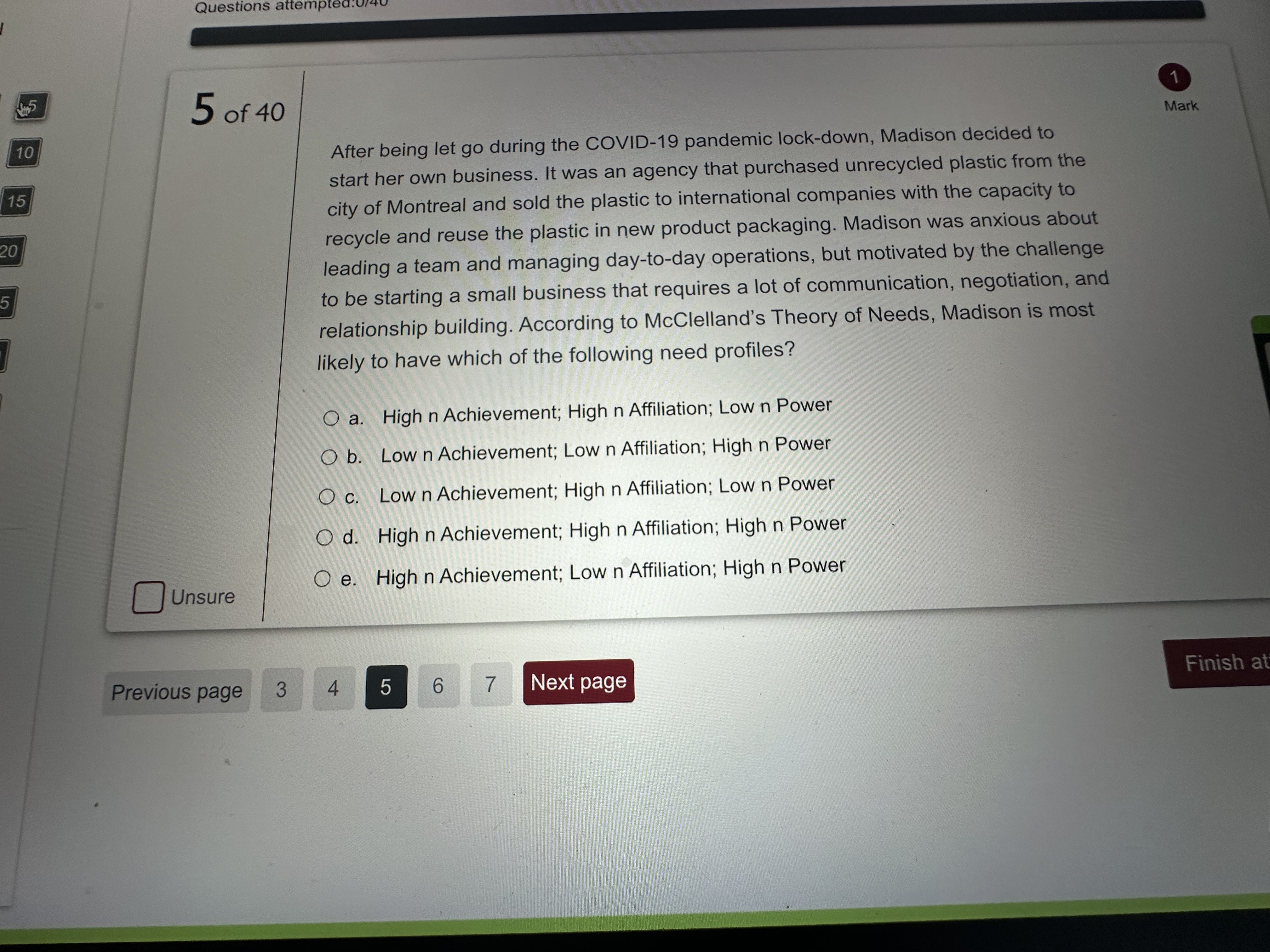  After being let go during the COVID-19 pandemic lock-down, Madison decided