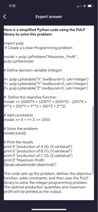 ONLY EXCEL PLZZZZZZ not like these word below To maximize profit, you