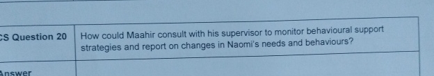  Cs Question 20AnswerHow could Maahir consult with his supervisor to monitor
