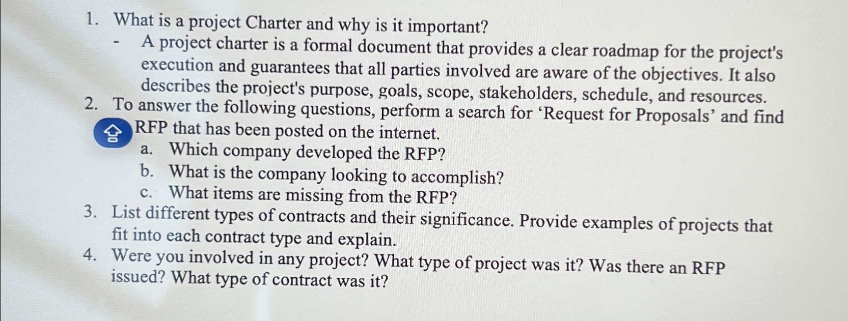  What is a project Charter and why is it important? A