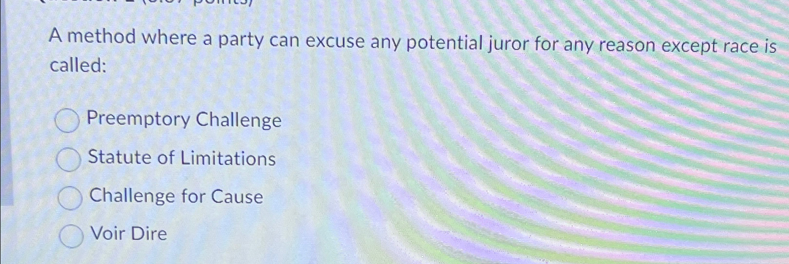  A method where a party can excuse any potential juror for