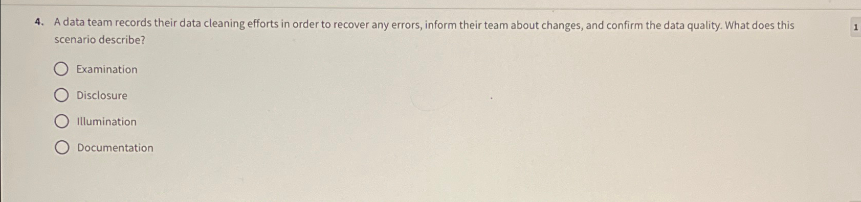  A data team records their data cleaning efforts in order to