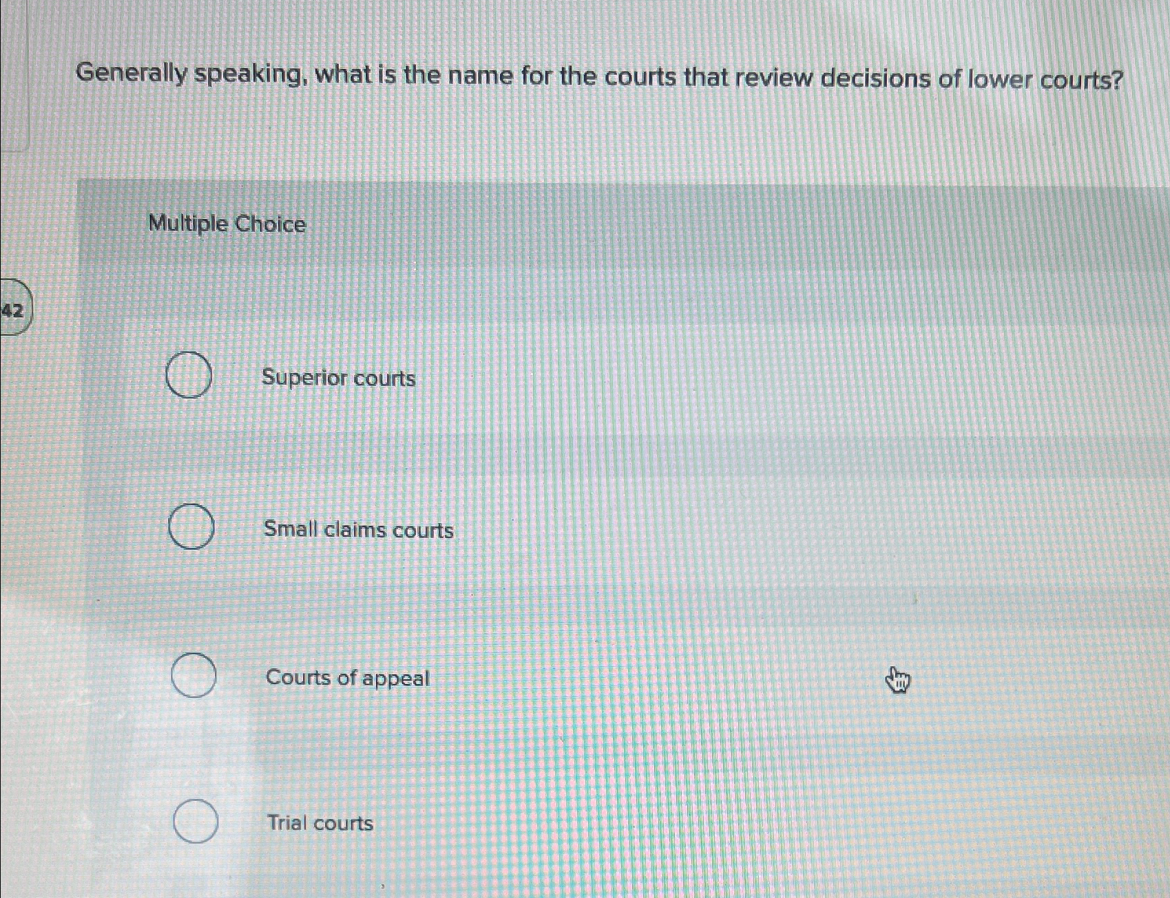  Generally speaking, what is the name for the courts that review